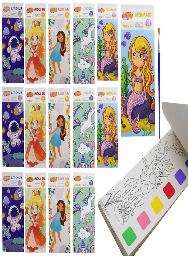 Asera Water Painting Book Magic Coloring Book for Kids Activity Books for Children Coloring Books for Kids Ages 4-8 Years 12 Sheet Cartoon Painting kit with Brush for Birthday Return Gift (Set of 15) - Image 1